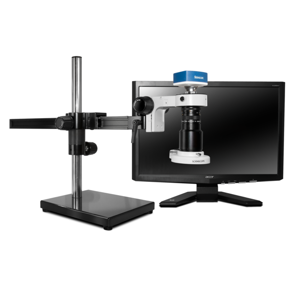 Scienscope Macro Digital Inspection System With Quadrant LED On Gliding Stand MAC-PK5-E1Q